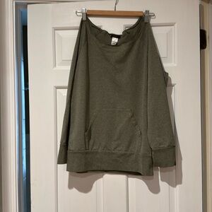 Wide neck long sleeve top
